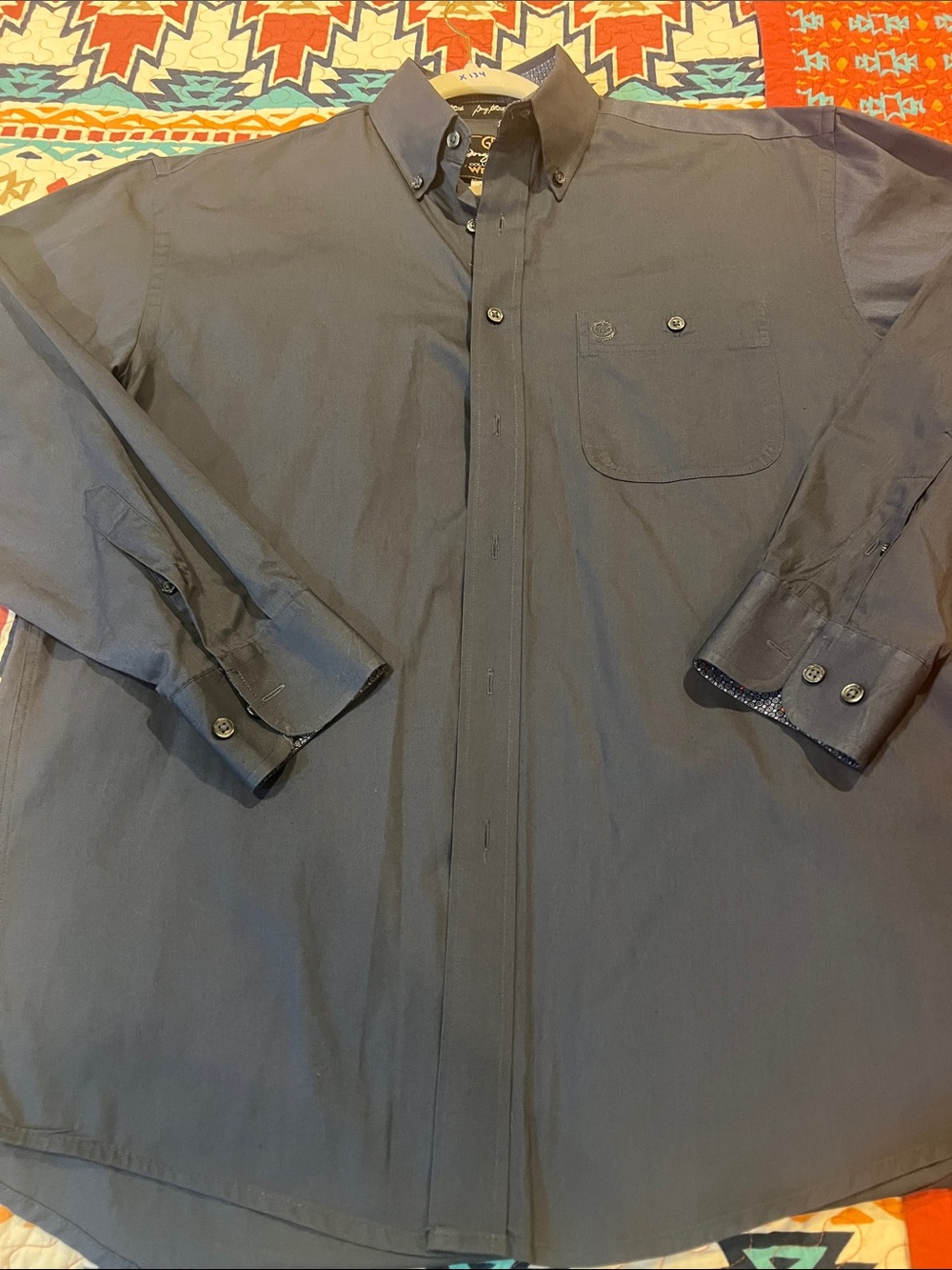 Wrangler George Strait Dark Blue Button-Down Shirt Jacket